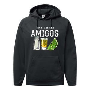 Funny Drinking The Three Amigos Cinco De Mayo Performance Fleece Hoodie