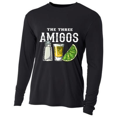 Funny Drinking The Three Amigos Cinco De Mayo Cooling Performance Long Sleeve Crew
