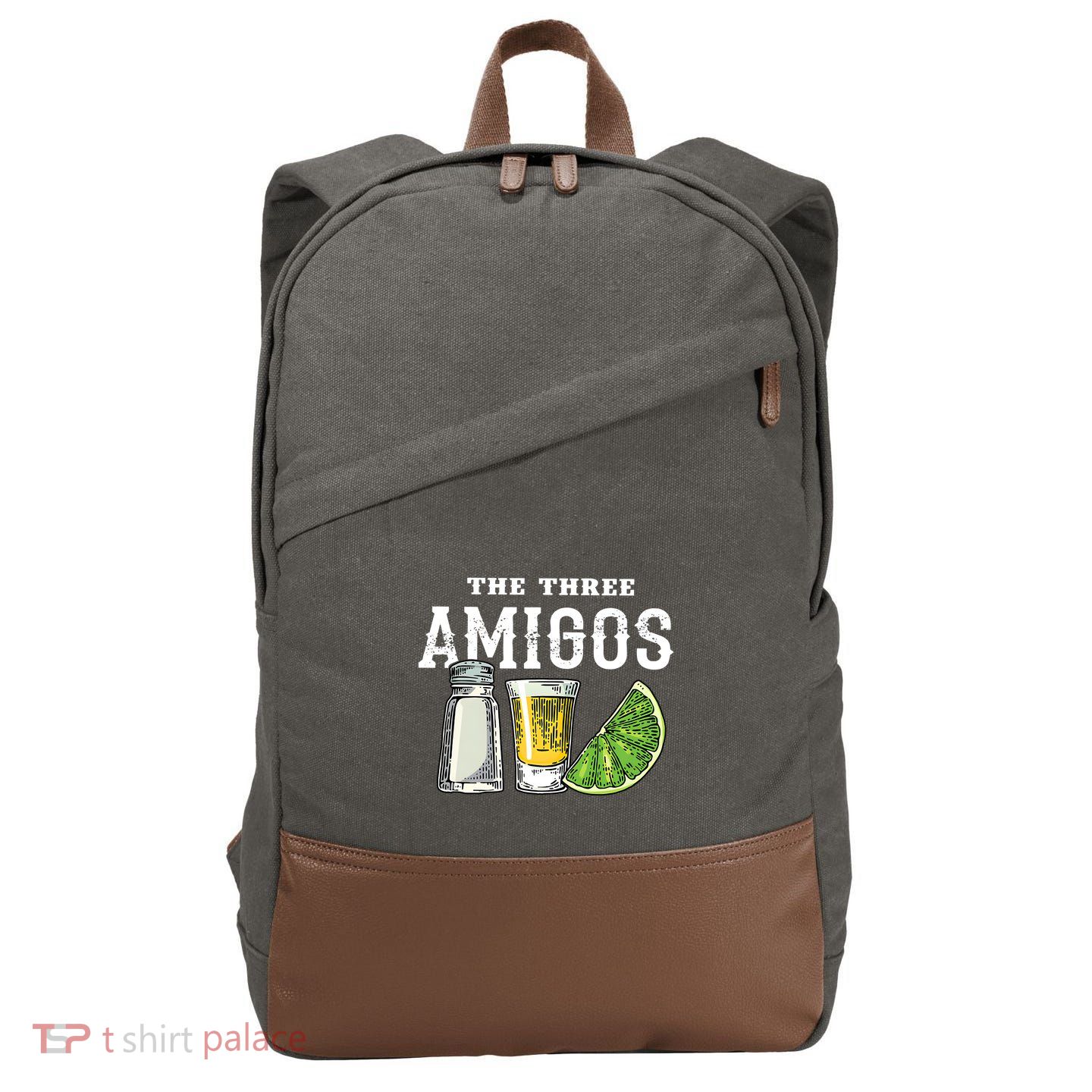 Funny Drinking The Three Amigos Cinco De Mayo Cotton Canvas Backpack