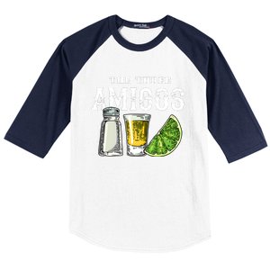 Funny Drinking The Three Amigos Cinco De Mayo Baseball Sleeve Shirt