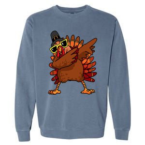 Funny Dabbing Turkey Thanksgiving Day Pilgrim Gift Garment-Dyed Sweatshirt