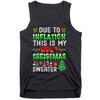 Funny Due To Inflation Ugly Christmas Sweaters Xmas Holiday Tank Top