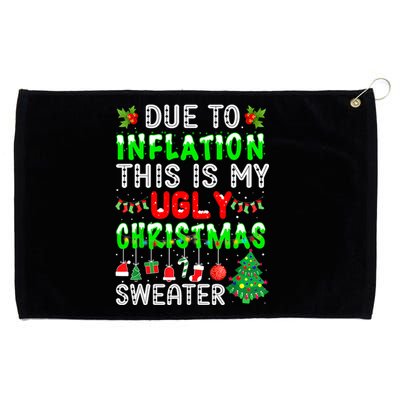 Funny Due To Inflation Ugly Christmas Sweaters Xmas Holiday Grommeted Golf Towel