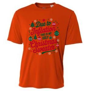 Funny Due To Inflation This Is My Ugly For Christmas Great Gift Cooling Performance Crew T-Shirt