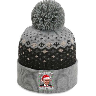 Funny Donald Trump Merry Christmas Family Ugly Xmas Gift The Baniff Cuffed Pom Beanie