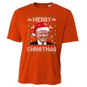 Funny Donald Trump Merry Christmas Family Ugly Xmas Gift Cooling Performance Crew T-Shirt