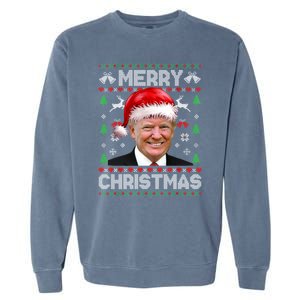 Funny Donald Trump Merry Christmas Family Ugly Xmas Gift Garment-Dyed Sweatshirt