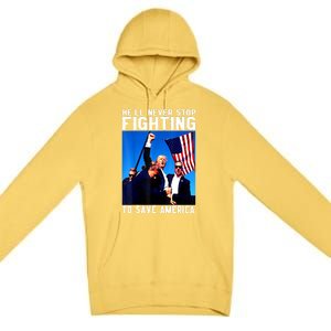 Funny Donald Trump HeLl Never Stop Fighting To Save America Gift Premium Pullover Hoodie