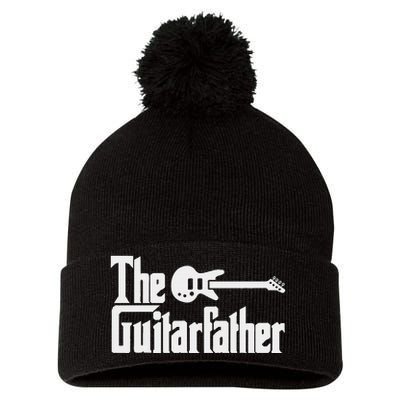 Fathers Day The Guitarfather Musician Guitarist Dad Pom Pom 12in Knit Beanie