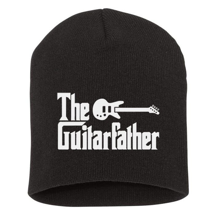 Fathers Day The Guitarfather Musician Guitarist Dad Short Acrylic Beanie