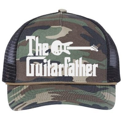 Fathers Day The Guitarfather Musician Guitarist Dad Retro Rope Trucker Hat Cap