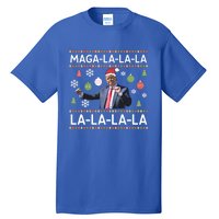 Funny Donald Trump Ugly Christmas Maga La La La Gift Tall T-Shirt