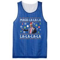 Funny Donald Trump Ugly Christmas Maga La La La Gift Mesh Reversible Basketball Jersey Tank