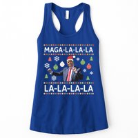 Funny Donald Trump Ugly Christmas Maga La La La Gift Womens Tank Top