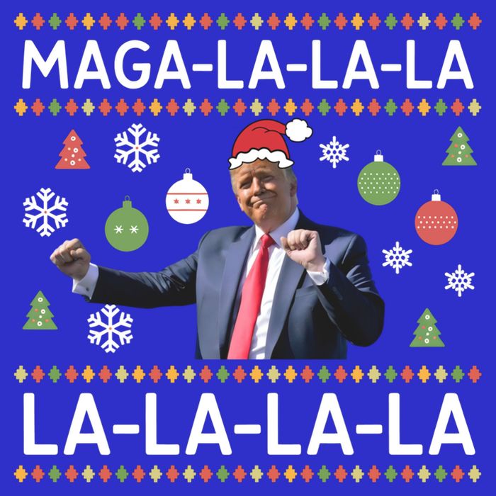 Funny Donald Trump Ugly Christmas Maga La La La Gift Womens Tank Top
