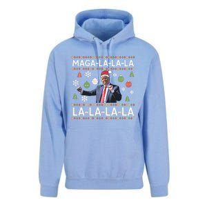 Funny Donald Trump Ugly Christmas Maga La La La Gift Unisex Surf Hoodie