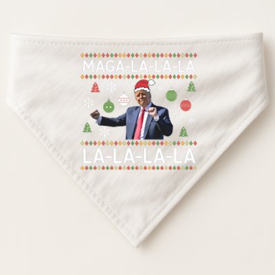 Funny Donald Trump Ugly Christmas Maga La La La Gift USA-Made Doggie Bandana