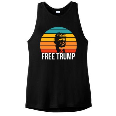 Free Donald Trump From Prison Ladies PosiCharge Tri-Blend Wicking Tank