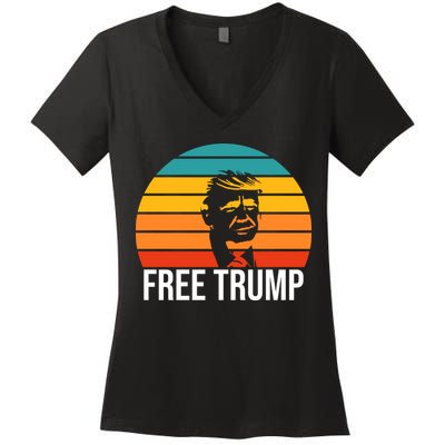 Free Donald Trump From Prison Women's V-Neck T-Shirt