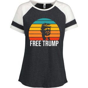 Free Donald Trump From Prison Enza Ladies Jersey Colorblock Tee