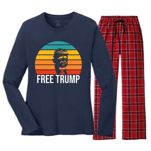 Free Donald Trump From Prison Women's Long Sleeve Flannel Pajama Set 