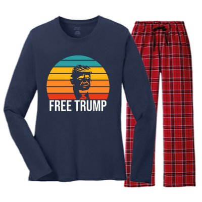 Free Donald Trump From Prison Women's Long Sleeve Flannel Pajama Set 