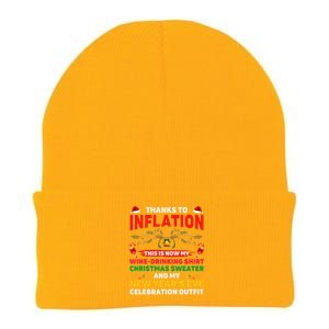 Funny Due To Inflation This Is My Ugly Sweater For Christmas Knit Cap Winter Beanie