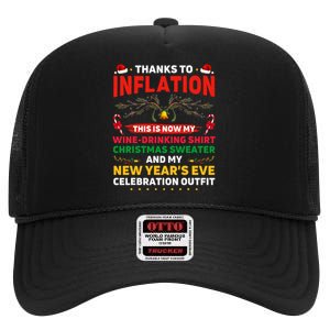 Funny Due To Inflation This Is My Ugly Sweater For Christmas High Crown Mesh Back Trucker Hat