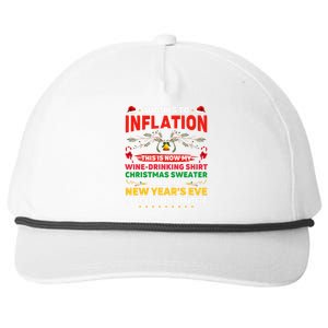 Funny Due To Inflation This Is My Ugly Sweater For Christmas Snapback Five-Panel Rope Hat