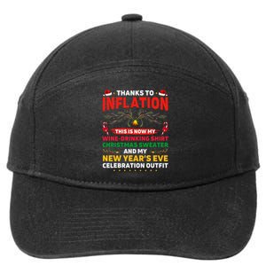 Funny Due To Inflation This Is My Ugly Sweater For Christmas 7-Panel Snapback Hat