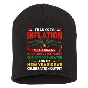 Funny Due To Inflation This Is My Ugly Sweater For Christmas Short Acrylic Beanie