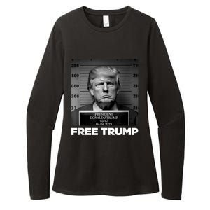 Free Donald Trump Mugshot Womens CVC Long Sleeve Shirt