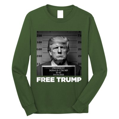 Free Donald Trump Mugshot Long Sleeve Shirt