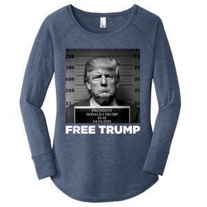 Free Donald Trump Mugshot Women's Perfect Tri Tunic Long Sleeve Shirt