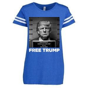 Free Donald Trump Mugshot Enza Ladies Jersey Football T-Shirt