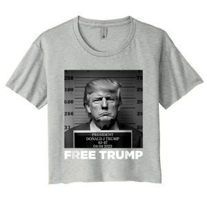 Free Donald Trump Mugshot Women's Crop Top Tee