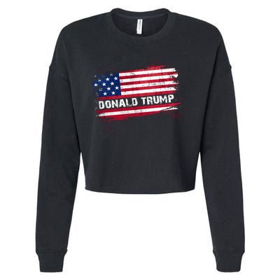 Flag Donald Trump 2024 Cropped Pullover Crew