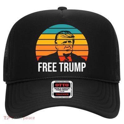 Free Donald Trump High Crown Mesh Back Trucker Hat