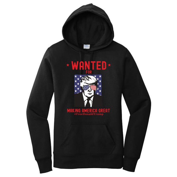 Free Donald Trump MAGA Conservative Republican Women's Pullover Hoodie