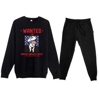 Free Donald Trump MAGA Conservative Republican Premium Crewneck Sweatsuit Set