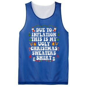 Funny Due To Inflation This Is My Ugly Sweater For Christmas Gift Mesh Reversible Basketball Jersey Tank