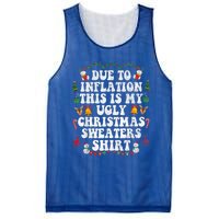 Funny Due To Inflation This Is My Ugly Sweater For Christmas Gift Mesh Reversible Basketball Jersey Tank