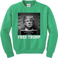 Free Donald Trump Mug Shot Kids Sweatshirt