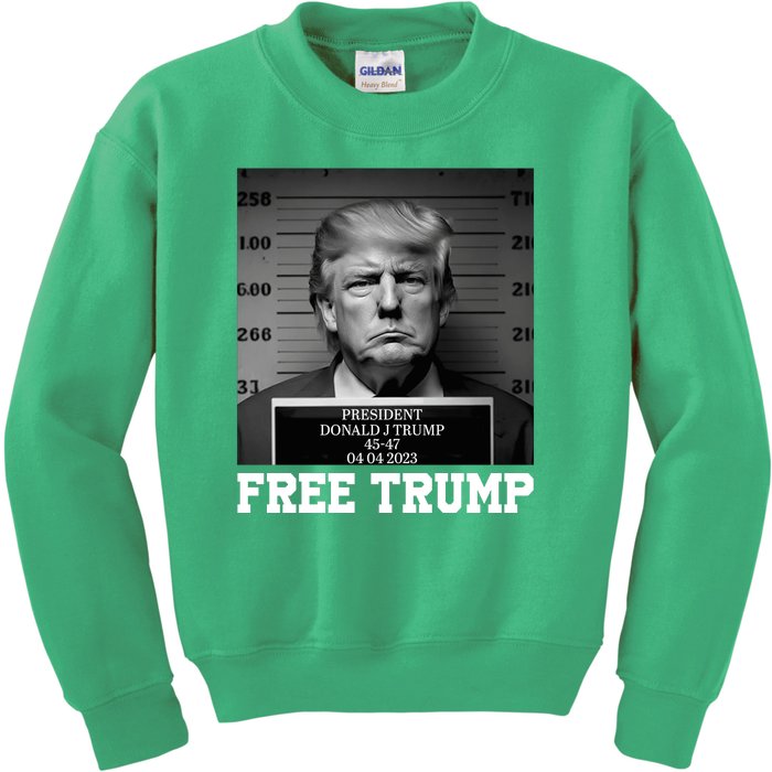 Free Donald Trump Mug Shot Kids Sweatshirt