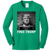 Free Donald Trump Mug Shot Kids Long Sleeve Shirt