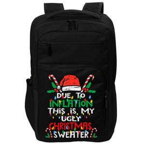 Funny Due to Inflation Ugly Christmas Sweaters Impact Tech Backpack