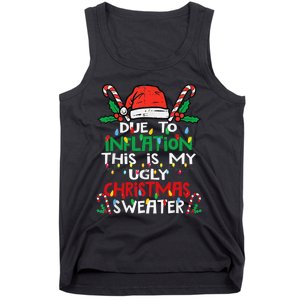 Funny Due to Inflation Ugly Christmas Sweaters Tank Top