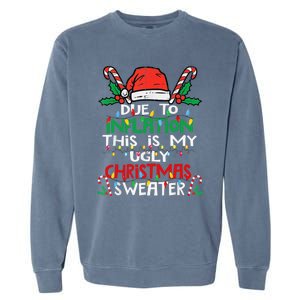 Funny Due to Inflation Ugly Christmas Sweaters Garment-Dyed Sweatshirt