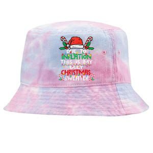 Funny Due to Inflation Ugly Christmas Sweaters Tie-Dyed Bucket Hat