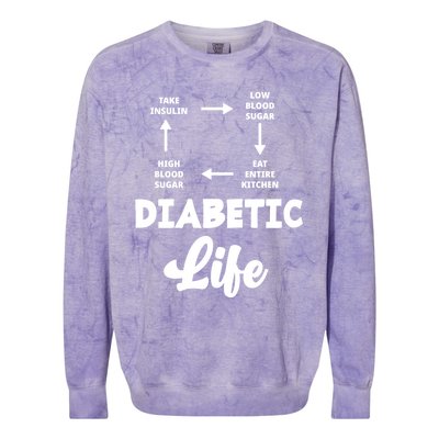 Funny Diabetic Type 1 Diabetes T1d Diabetes Awareness Gift Colorblast Crewneck Sweatshirt